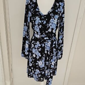 INC International Concepts Black and Blue Floral Dress